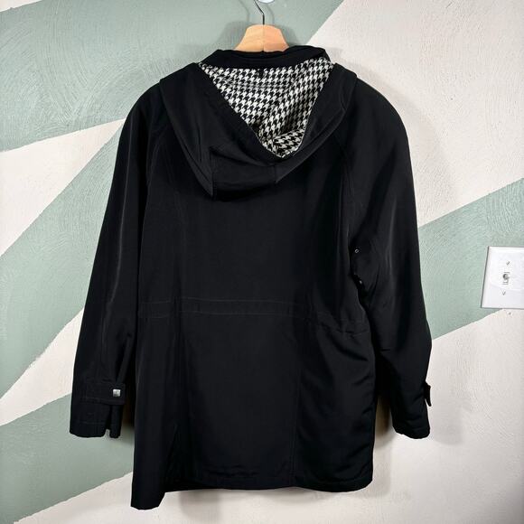 Regent Park Women's Small Black Raincoat Jacket Lined Detach Hoodie -tiny flaw - Picture 13 of 14